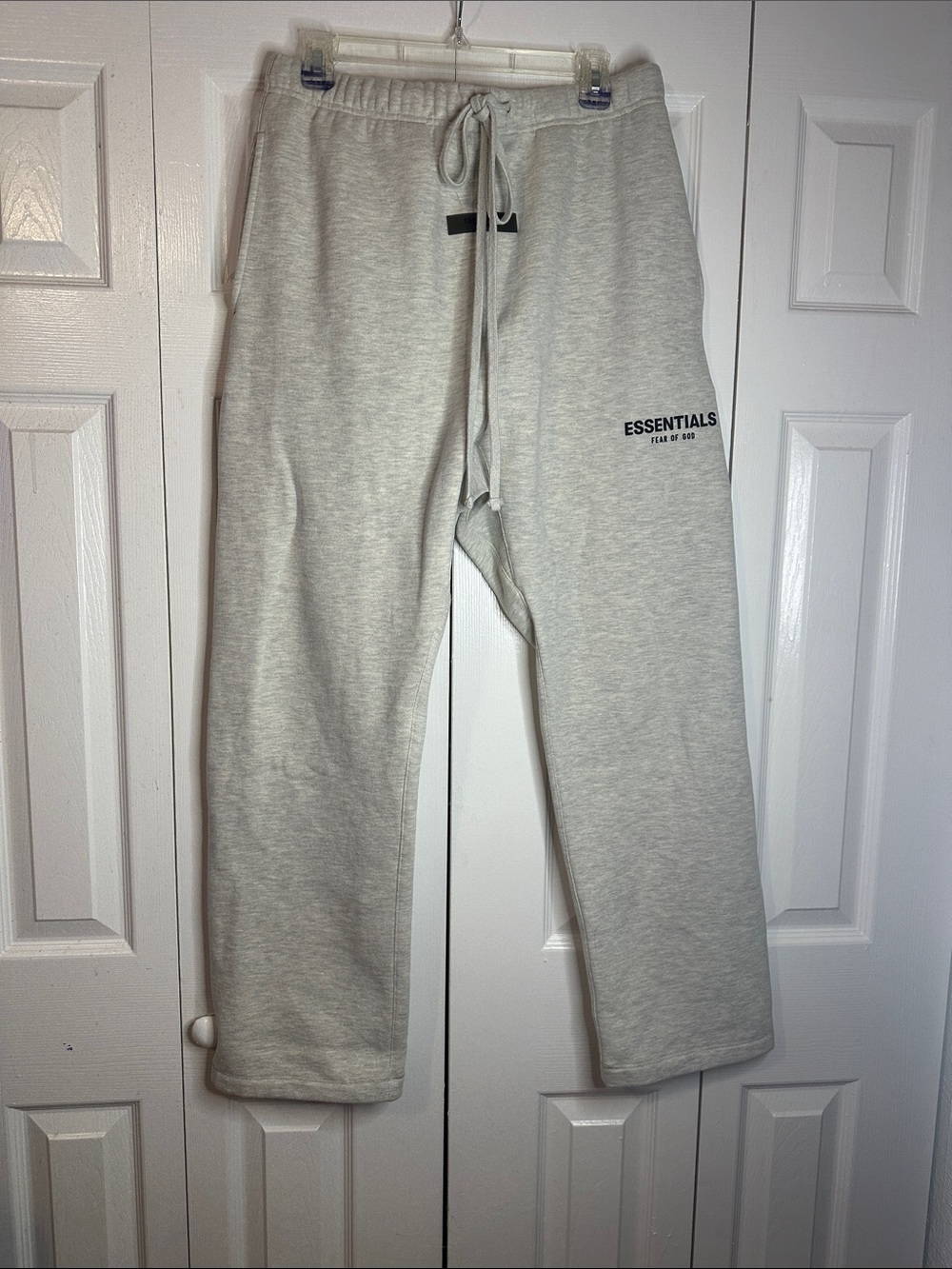 Essentials Light Gray Men's Sweatpants with Thigh Logo